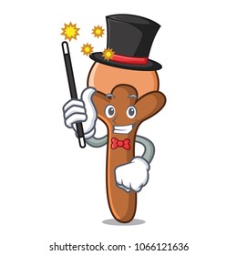 Magician cloves mascot cartoon style