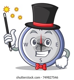 Magician compass character cartoon style