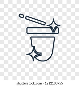 Magician concept vector linear icon isolated on transparent background, Magician concept transparency concept in outline style