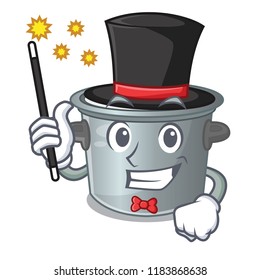 Magician cookware stock pot isolated on mascot