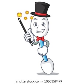 Magician cotton swab mascot cartoon