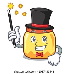 Magician cream jar mascot cartoon