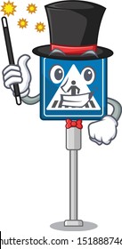 Magician crosswalk sign with the character shape