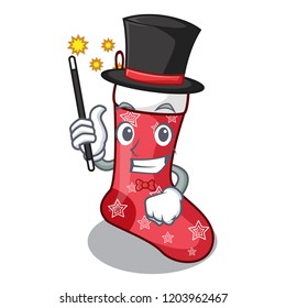 Magician cute christmas socks isolated on mascot