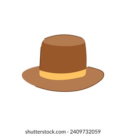 magician cylinder hat cartoon. black man, show costume, rich old magician cylinder hat sign. isolated symbol vector illustration