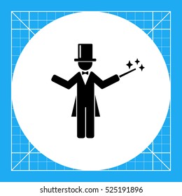 Magician in Cylinder with Wand Icon