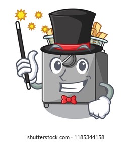 Magician deep fryer machine isolated on mascot