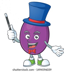 Magician delicious winne fruit in a character cartoon