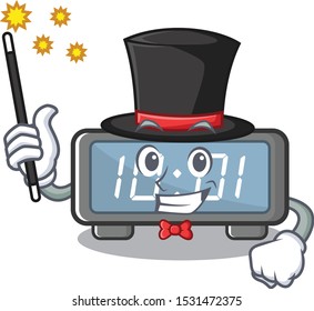 Magician digital clock on a cartoon chair