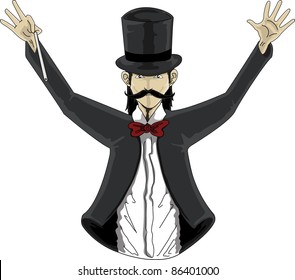 Magician do some magic trick