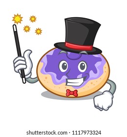 Magician donut blueberry mascot cartoon