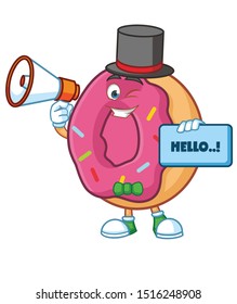 magician donut cartoon mascot character vector 