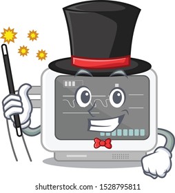 Magician ecg machine in the mascot shape