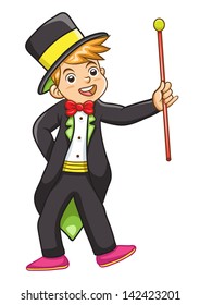 magician. EPS10 File  no Gradients no Effects no mesh  no Transparencies. All in separate group for easy editing.
