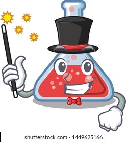 Magician Erlenmeyer Flask In Cartoon Lab Room