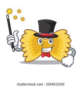 Magician Farfalle pasta mascot cartoon