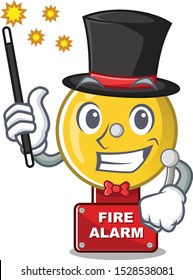 Magician fire alarm in the a cartoon