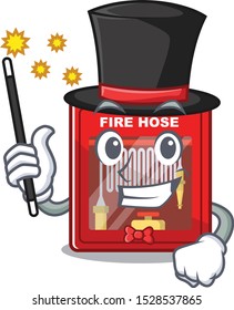 Magician fire hose cabinet on the cartoon