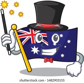 Magician flag australia isolated in the mascot