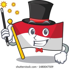 Magician flag indonesia isolated in the mascot
