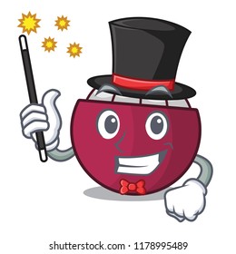 Magician fresh ripe mangosteen isolated on mascot