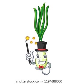 Magician fresh scallion isolated on the mascot