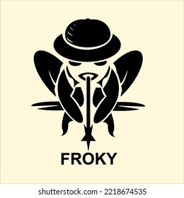 magician frog illustration carrying a stick