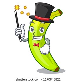 Magician fruit green bananas isolated on mascot