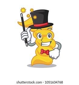 Magician fusilli pasta mascot cartoon