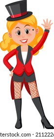 Magician girl cartoon character illustration