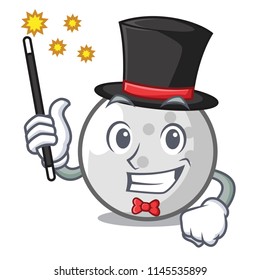 Magician golf ball mascot cartoon