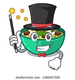 Magician green churry isolated with the cartoon