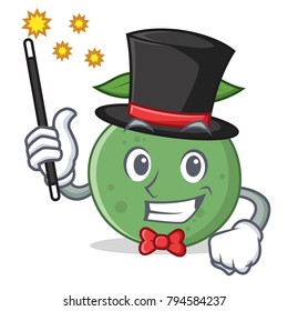 Magician guava mascot cartoon style