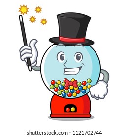 Magician gumball machine mascot cartoon