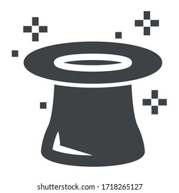 
magician hat black icon on white background