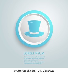 Magician Hat Blue Icon Vector Template Flat Design