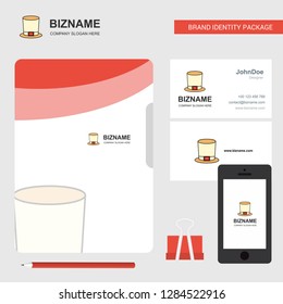 Magician hat  Business Logo, File Cover Visiting Card and Mobile App Design. Vector Illustration