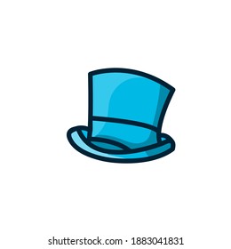 magician hat colorful icon vector illustration