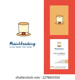 Magician hat  Creative Logo and business card. vertical Design Vector