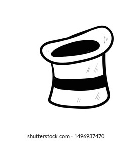 magician hat doodle icon vector