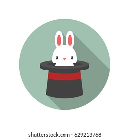 Magician hat flat icon vector