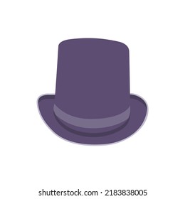 Magician Hat Flat Illustration. Clean Icon Design Element on Isolated White Background