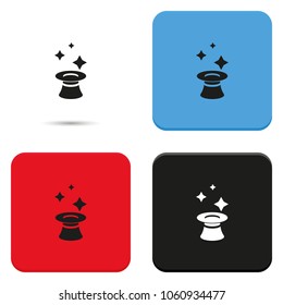 Magician hat flat vector icon.