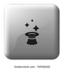Magician hat flat vector icon.