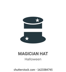 Magician hat glyph icon vector on white background. Flat vector magician hat icon symbol sign from modern halloween collection for mobile concept and web apps design.