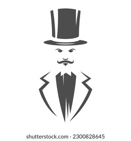 Magician and magician hat icon logo design illustration