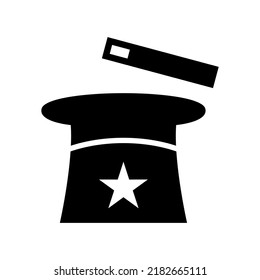 magician hat icon or logo isolated sign symbol vector illustration - high quality black style vector icons
