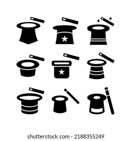 magician hat icon or logo isolated sign symbol vector illustration - high quality black style vector icons
