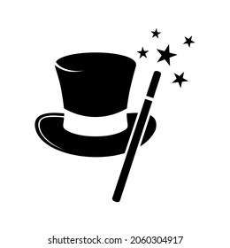 magician hat icon symbol in flat style