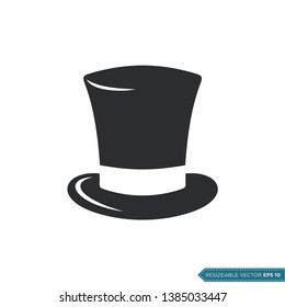 Magician Hat Icon Vector Template Flat Design